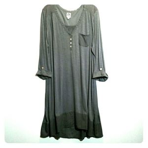 ANNE KLEIN  Pewter Gray Dress, L  44" bust
